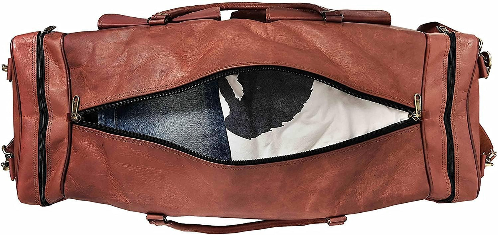  Vintage Leather Travel Duffel