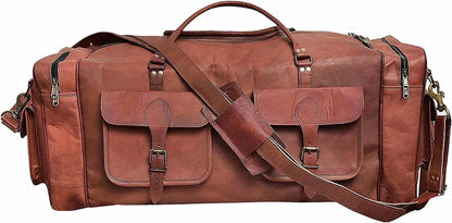  Vintage Leather Travel Duffel