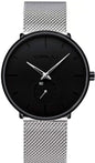 Mens Watches Ultra-Thin Minimalist Waterproof - Fashion Wrist Watch for Men Unisex Dress with Stainless Steel Mesh Band