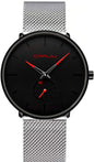 Mens Watches Ultra-Thin Minimalist Waterproof - Fashion Wrist Watch for Men Unisex Dress with Stainless Steel Mesh Band