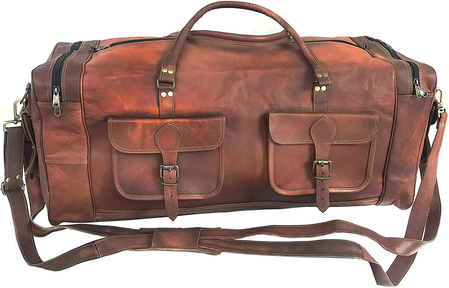  Vintage Leather Travel Duffel