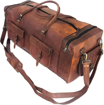  Vintage Leather Travel Duffel