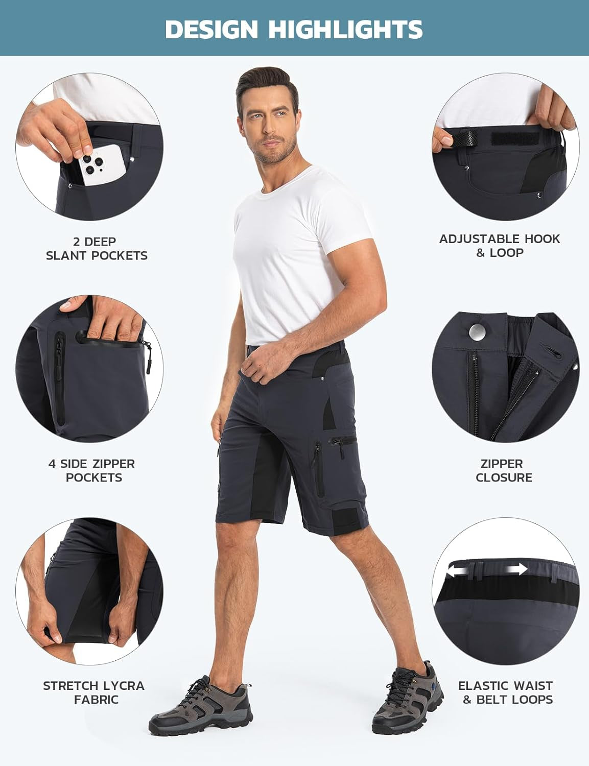 Quick-Dry Hiking Cargo Shorts